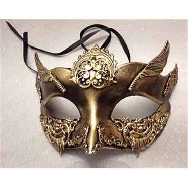 Men's Roman Gladiator Vintage Feather Venetian Masquerade Mask Rustic Bronze NEW Men's Roman Gladiator Vintage Feather Venetian Masquerade Mask Rustic Bronze NEW
